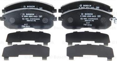 BOSCH 0 986 494 443 - Stabdžių trinkelių rinkinys, diskinis stabdys onlydrive.pro