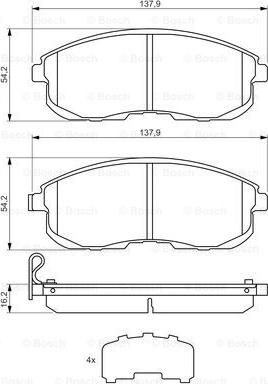 BOSCH 0 986 494 443 - Piduriklotsi komplekt,ketaspidur onlydrive.pro