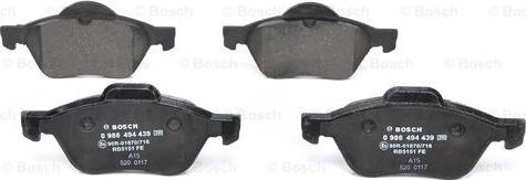 BOSCH 0 986 494 439 - Brake Pad Set, disc brake onlydrive.pro