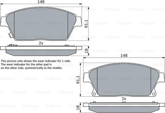 BOSCH 0 986 494 434 - Stabdžių trinkelių rinkinys, diskinis stabdys onlydrive.pro