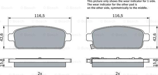 BOSCH 0 986 494 435 - Brake Pad Set, disc brake onlydrive.pro