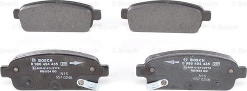 BOSCH 0 986 494 435 - Brake Pad Set, disc brake onlydrive.pro