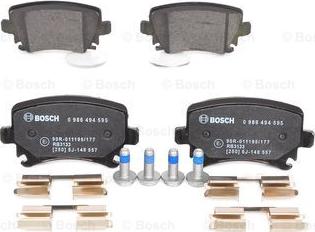 BOSCH 0 986 494 595 - Bremžu uzliku kompl., Disku bremzes onlydrive.pro