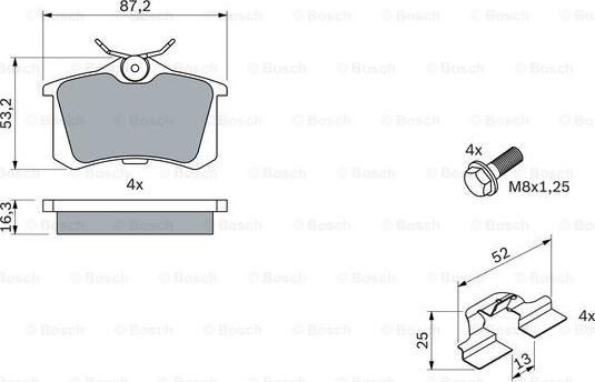 BOSCH 0 986 494 596 - Stabdžių trinkelių rinkinys, diskinis stabdys onlydrive.pro