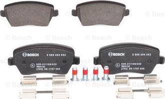 BOSCH 0 986 494 592 - Stabdžių trinkelių rinkinys, diskinis stabdys onlydrive.pro