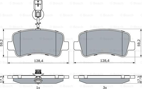 BOSCH 0 986 494 500 - Brake Pad Set, disc brake onlydrive.pro