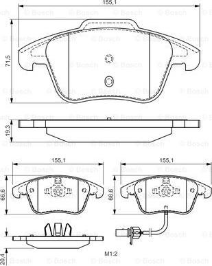 BOSCH 0 986 494 538 - Brake Pad Set, disc brake onlydrive.pro