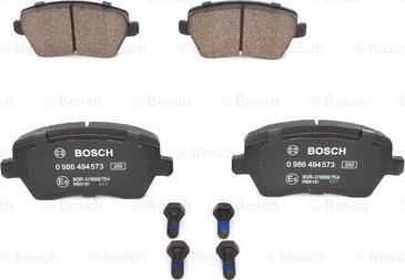 BOSCH 0 986 494 573 - Тормозные колодки, дисковые, комплект onlydrive.pro