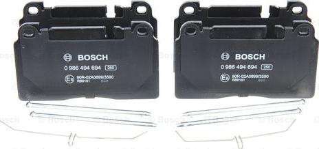 BOSCH 0 986 494 694 - Stabdžių trinkelių rinkinys, diskinis stabdys onlydrive.pro