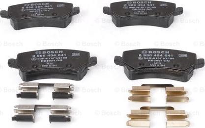 BOSCH 0 986 494 641 - Brake Pad Set, disc brake onlydrive.pro