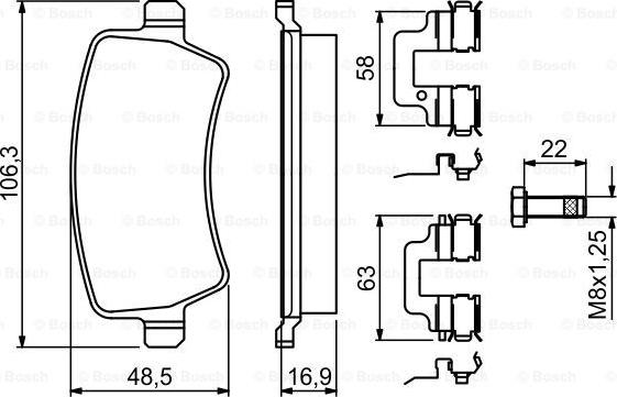 BOSCH 0 986 494 641 - Brake Pad Set, disc brake onlydrive.pro