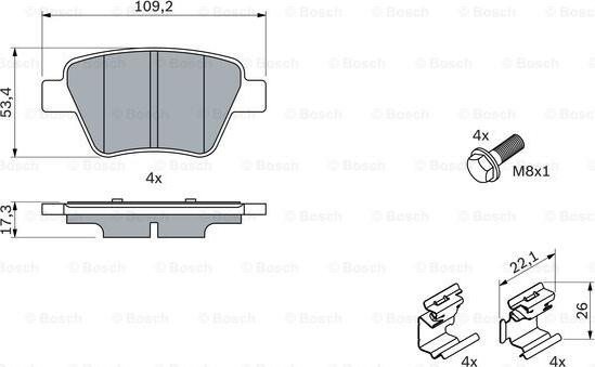 BOSCH 0 986 494 643 - Stabdžių trinkelių rinkinys, diskinis stabdys onlydrive.pro