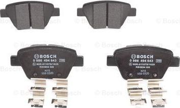 BOSCH 0 986 494 643 - Stabdžių trinkelių rinkinys, diskinis stabdys onlydrive.pro