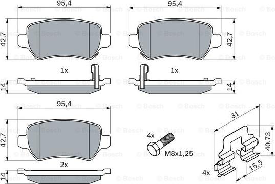 BOSCH 0 986 494 654 - Brake Pad Set, disc brake onlydrive.pro