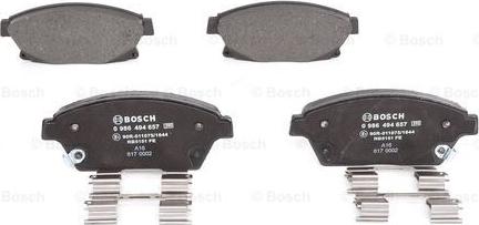 BOSCH 0 986 494 657 - Brake Pad Set, disc brake onlydrive.pro