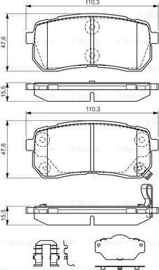 BOSCH 0 986 494 608 - Brake Pad Set, disc brake onlydrive.pro