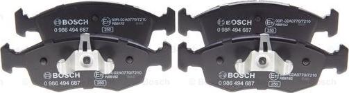 BOSCH 0 986 494 687 - Brake Pad Set, disc brake onlydrive.pro