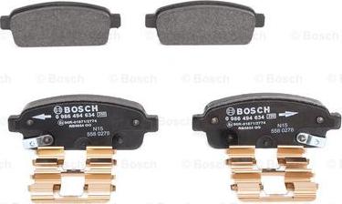 BOSCH 0 986 494 634 - Brake Pad Set, disc brake onlydrive.pro