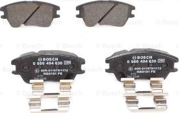 BOSCH 0 986 494 630 - Brake Pad Set, disc brake onlydrive.pro