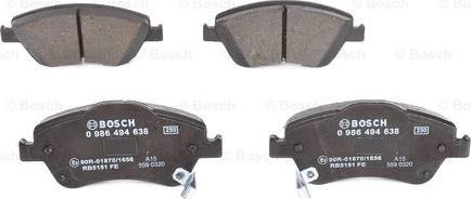 BOSCH 0 986 494 638 - Brake Pad Set, disc brake onlydrive.pro