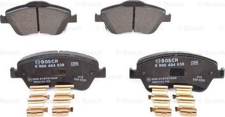 BOSCH 0 986 494 638 - Brake Pad Set, disc brake onlydrive.pro