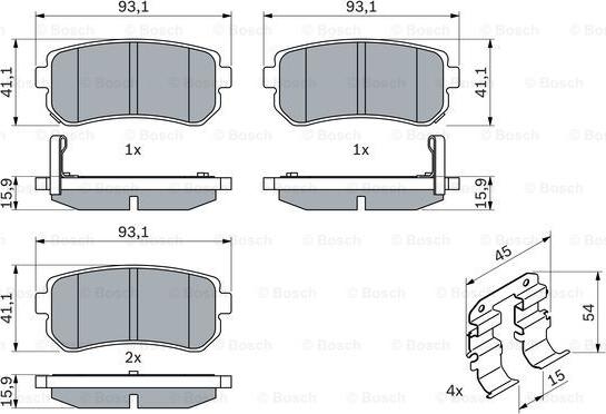 BOSCH 0 986 494 627 - Brake Pad Set, disc brake onlydrive.pro