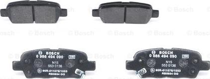 BOSCH 0 986 494 090 - Brake Pad Set, disc brake onlydrive.pro