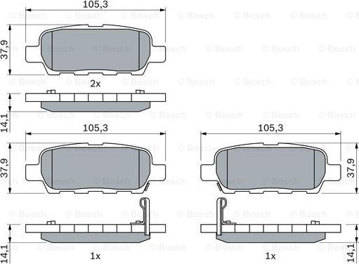 BOSCH 0 986 494 090 - Piduriklotsi komplekt,ketaspidur onlydrive.pro