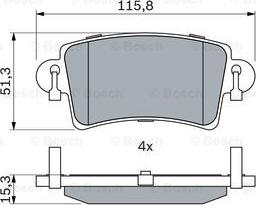 BOSCH 0 986 494 043 - Bremžu uzliku kompl., Disku bremzes onlydrive.pro