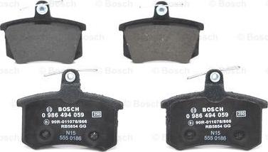 BOSCH 0 986 494 059 - Brake Pad Set, disc brake onlydrive.pro