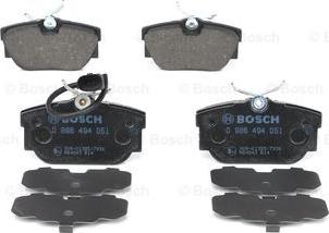 BOSCH 0 986 494 051 - Brake Pad Set, disc brake onlydrive.pro