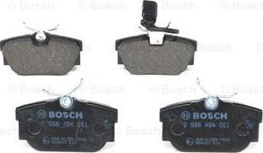 BOSCH 0 986 494 051 - Brake Pad Set, disc brake onlydrive.pro