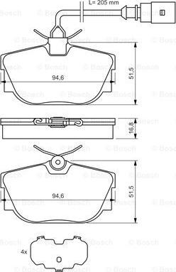 BOSCH 0 986 494 051 - Brake Pad Set, disc brake onlydrive.pro