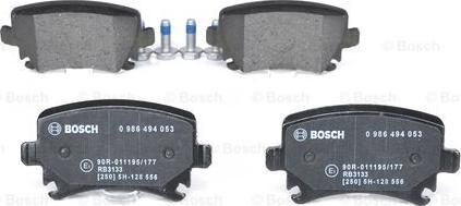 BOSCH 0 986 494 053 - Bremžu uzliku kompl., Disku bremzes onlydrive.pro