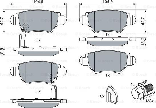 BOSCH 0 986 494 014 - Brake Pad Set, disc brake onlydrive.pro