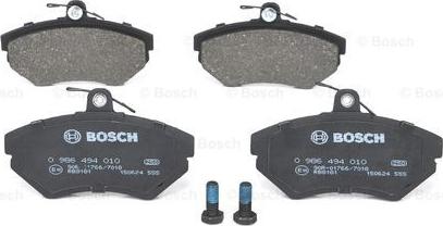 BOSCH 0 986 494 010 - Stabdžių trinkelių rinkinys, diskinis stabdys onlydrive.pro