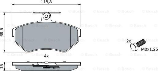 BOSCH 0 986 494 010 - Stabdžių trinkelių rinkinys, diskinis stabdys onlydrive.pro