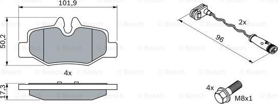 BOSCH 0 986 494 082 - Bremžu uzliku kompl., Disku bremzes onlydrive.pro