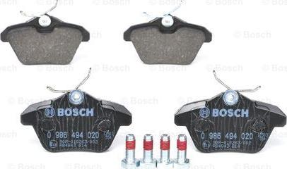 BOSCH 0 986 494 020 - Stabdžių trinkelių rinkinys, diskinis stabdys onlydrive.pro