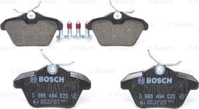 BOSCH 0 986 494 020 - Stabdžių trinkelių rinkinys, diskinis stabdys onlydrive.pro