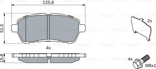 BOSCH 0 986 494 195 - Тормозные колодки, дисковые, комплект onlydrive.pro