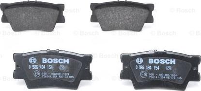 BOSCH 0 986 494 154 - Brake Pad Set, disc brake onlydrive.pro