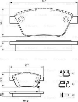 BOSCH 0 986 494 157 - Bremžu uzliku kompl., Disku bremzes onlydrive.pro