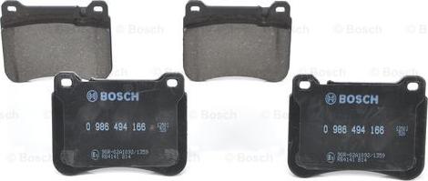 BOSCH 0 986 494 166 - Тормозные колодки, дисковые, комплект onlydrive.pro