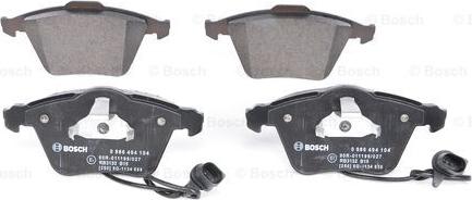 BOSCH 0 986 494 104 - Piduriklotsi komplekt,ketaspidur onlydrive.pro