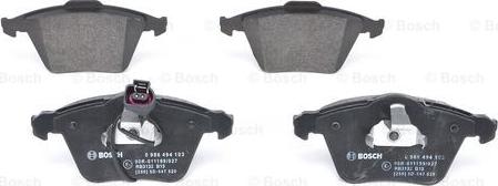 BOSCH 0 986 494 103 - Brake Pad Set, disc brake onlydrive.pro