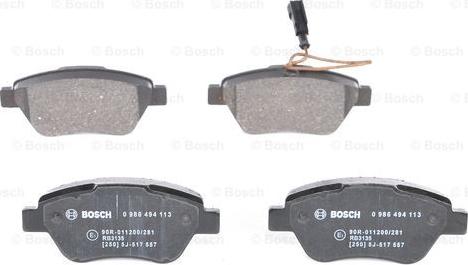 BOSCH 0 986 494 113 - Тормозные колодки, дисковые, комплект onlydrive.pro