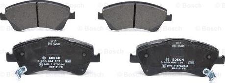 BOSCH 0 986 494 187 - Brake Pad Set, disc brake onlydrive.pro