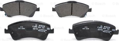 BOSCH 0 986 494 187 - Brake Pad Set, disc brake onlydrive.pro