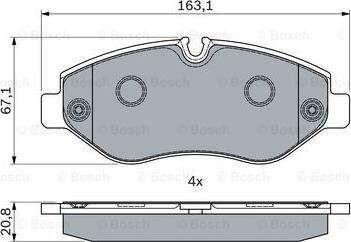 BOSCH 0 986 494 121 - Stabdžių trinkelių rinkinys, diskinis stabdys onlydrive.pro